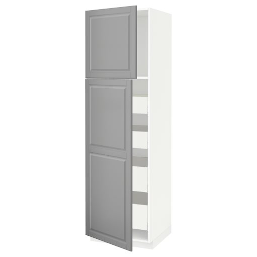 METOD, high cabinet with 2 doors/4 drawers, 60x60x200 cm, 494.697.03