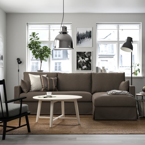 HYLTARP, 3-seat sofa with chaise longue, right, 494.958.20