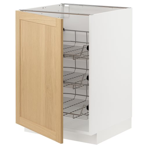 METOD, base cabinet with wire baskets, 60x60 cm, 495.090.92