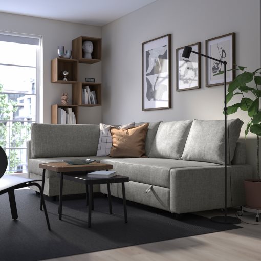 FRIHETEN/KLAGSHAMN, corner sofa-bed with storage, 495.202.35