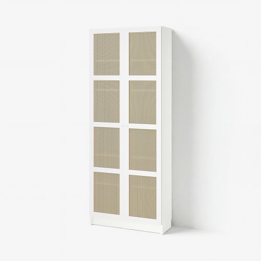 BILLY/HOGADAL, bookcase with doors, 80x30x202 cm, 495.722.05