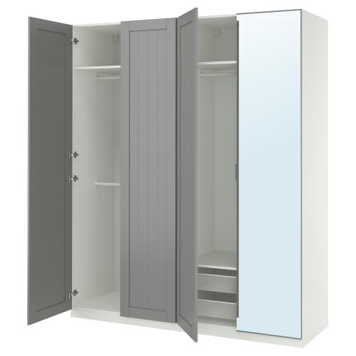 PAX/KAMMAR/GULL, συνδυασμός ντουλάπας, 200x60x236 cm, 495.725.83