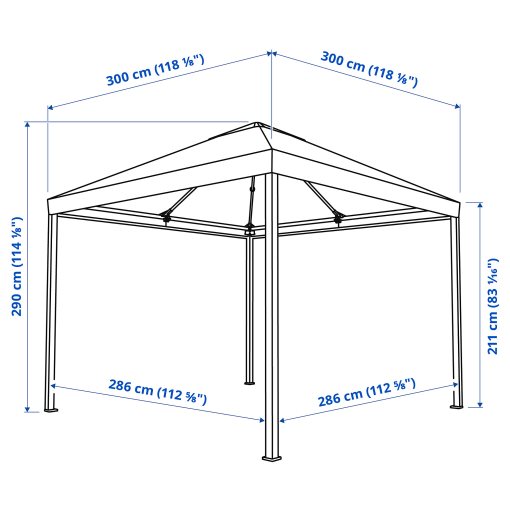 HIMMELSÖ, gazebo, 300x300 cm, 504.688.54