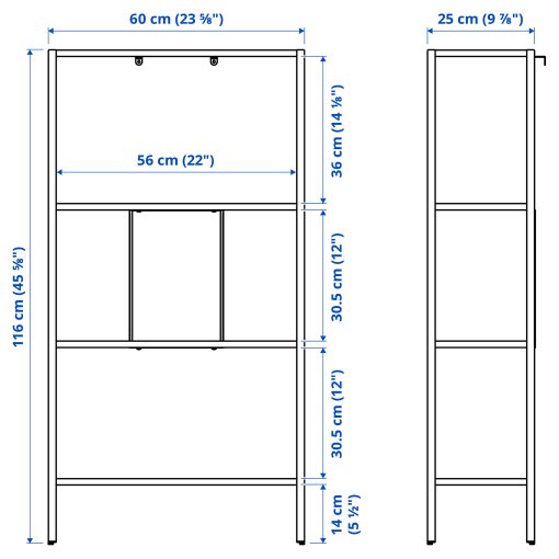 BAGGEBO, shelving unit, 60x25x116 cm, 504.811.72