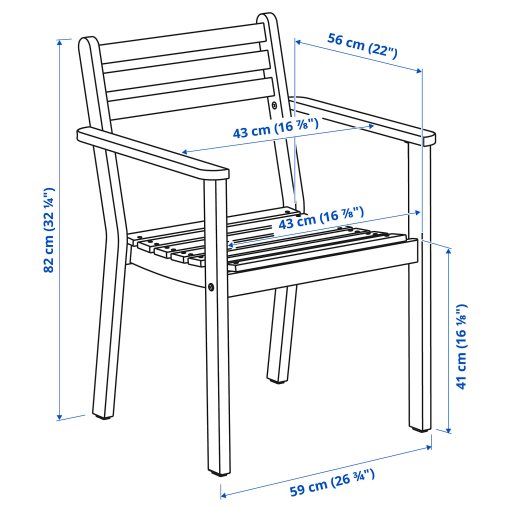 ASKHOLMEN, chair with armrests, outdoor, 505.356.84