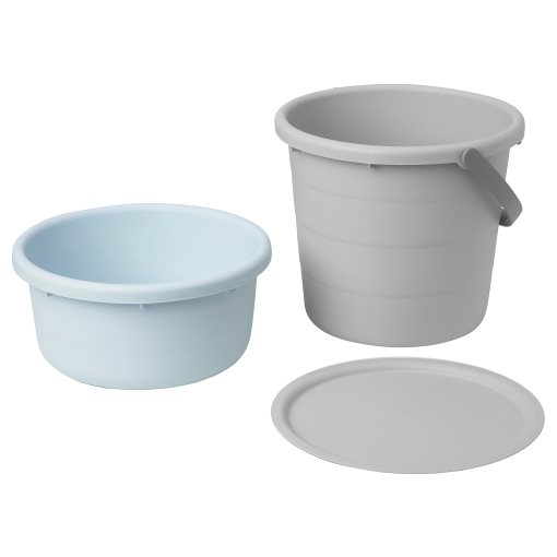 PEPPRIG, 3-piece bucket set with lid, 505.676.13