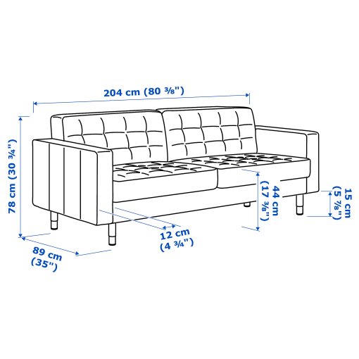 LANDSKRONA, three-seat sofa, 590.317.02