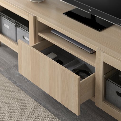 BESTÅ, TV bench with doors/drawer soft closing, 180x42x48 cm, 593.291.99