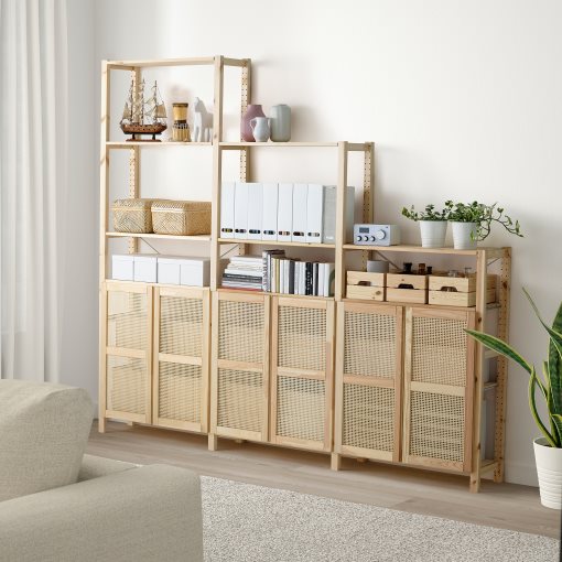 IVAR, shelving unit with doors, 259x30x226 cm, 594.034.72