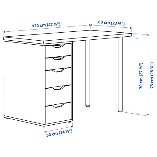 LAGKAPTEN/ALEX, desk, 120x60 cm, 594.168.65