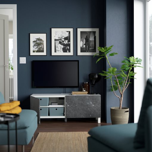 BESTÅ, TV bench with doors, 120x42x48 cm, 594.194.49