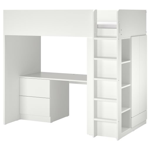 SMÅSTAD, loft bed with desk/3 drawers, 90x200 cm, 594.288.73