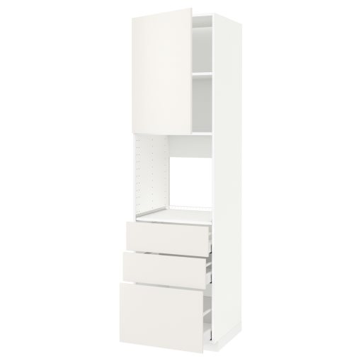 METOD, high cabinet for oven with door/3 drawers, 60x60x220 cm, 594.552.77