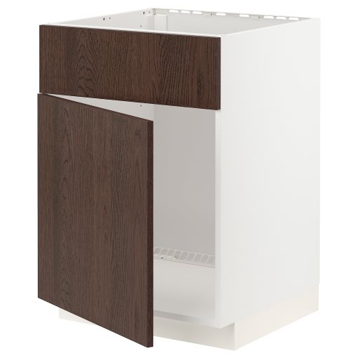 METOD, base cabinet for sink with door/front, 60x60 cm, 594.597.32
