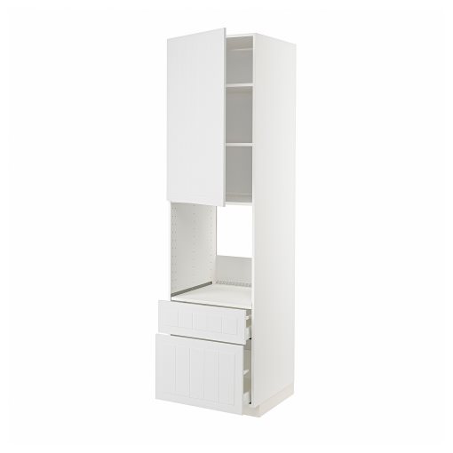 METOD, high cabinet for oven with door/2 drawers, 60x60x220 cm, 594.638.47