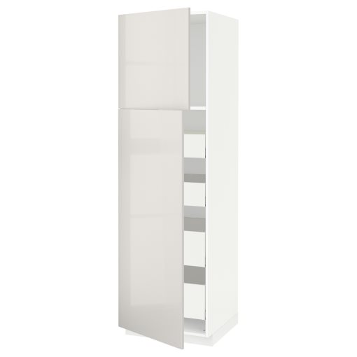 METOD, high cabinet with 2 doors/4 drawers, 60x60x200 cm, 594.654.60