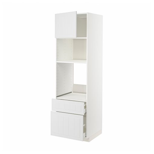 METOD, high cabinet for oven/microwave with door/2 drawers, 60x60x200 cm, 594.657.90