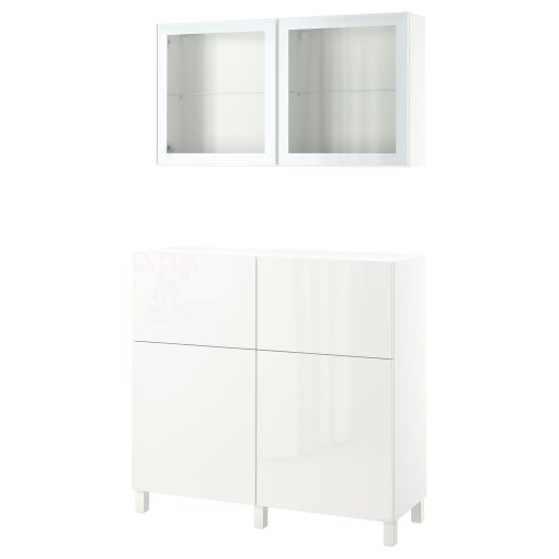 BESTÅ, storage combination with doors/drawers soft closing, 120x42x213 cm, 594.888.24