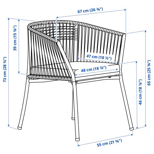 SEGERÖN, table and 4 chairs with armrests/outdoor, 147 cm, 594.948.44