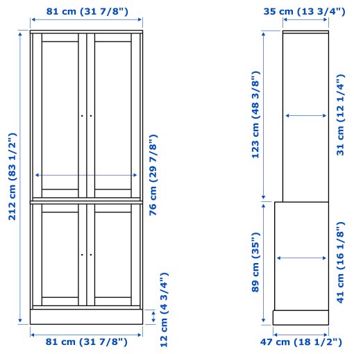 HAVSTA, storage combination with doors, 81x47x212 cm, 595.347.55