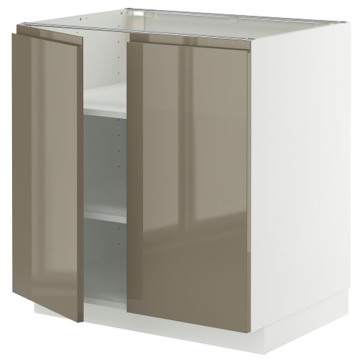 METOD, base cabinet with shelves/2 doors, 80x60 cm, 595.766.32