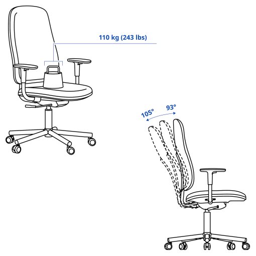 SMORKULL, office chair with armrests, 605.034.37