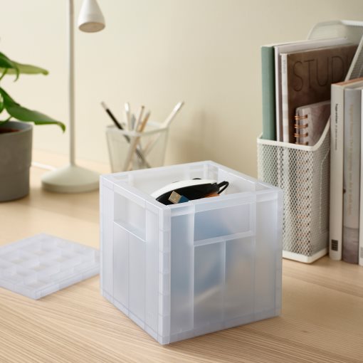 PANSARTAX, storage box with lid, 16.5x16.5x16.5 cm, 605.150.20