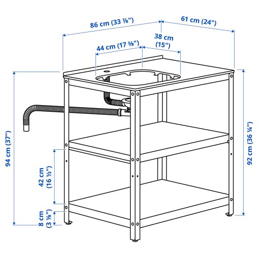 GRILLSKÄR, unit for sink/outdoor, 86x61 cm, 605.232.75