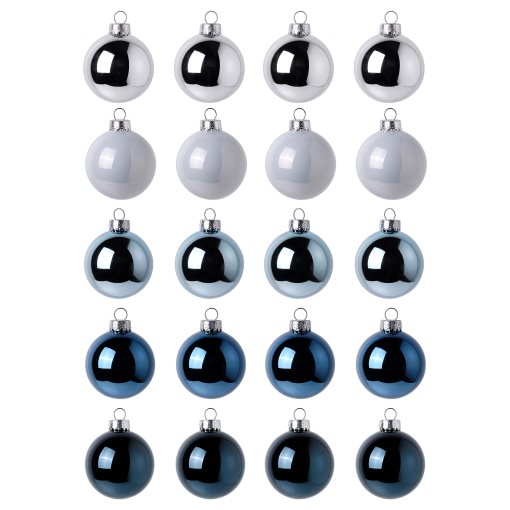 VINTERFINT, decoration bauble/glass/20 pack, 6 cm, 605.273.01
