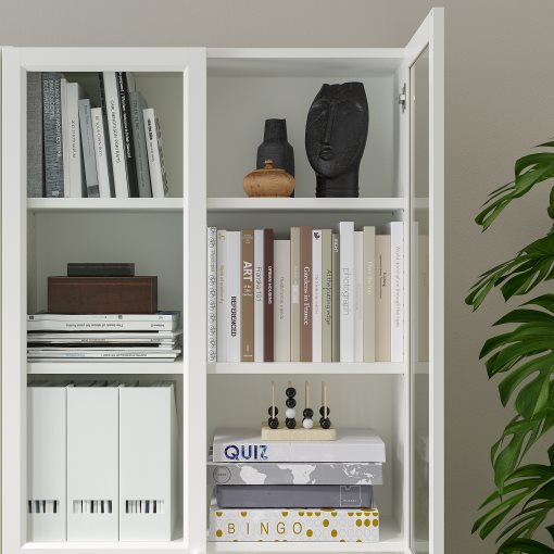 BILLY/OXBERG, bookcase with doors, 80x30x202 cm, 692.817.76