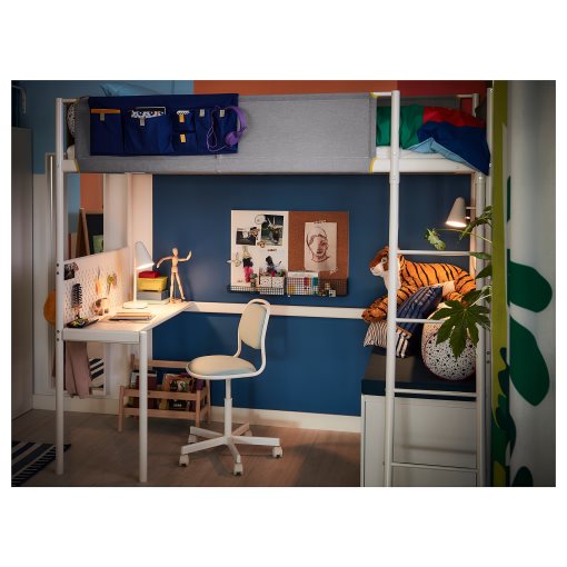 VITVAL, loft bed frame with desk top, 693.025.66
