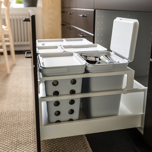 HÅLLBAR, waste sorting solution for METOD kitchen drawer ventilated, 55 l, 693.089.26
