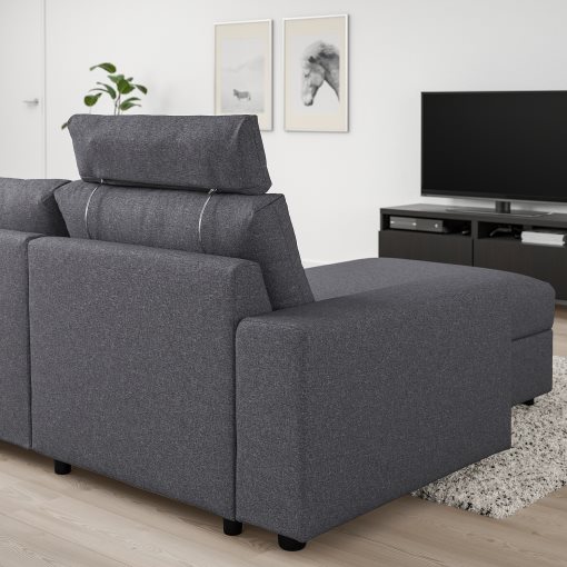 VIMLE, 3-seat sofa with chaise longue with headrest with wide armrests, 694.012.98