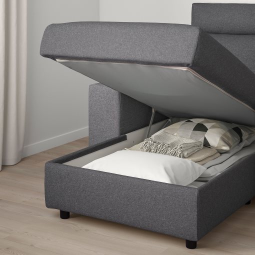 VIMLE, 3-seat sofa with chaise longue with headrest with wide armrests, 694.012.98