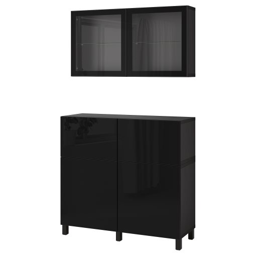BESTÅ, storage combination with doors/drawers push open, 120x42x213 cm, 694.215.45