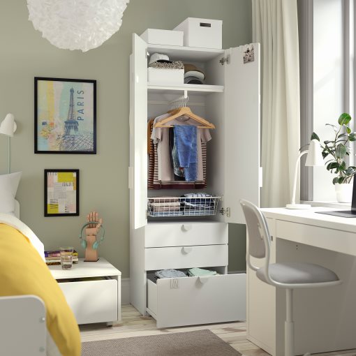 SMASTAD/PLATSA, wardrobe with 3 drawers, 60x42x181 cm, 694.262.08