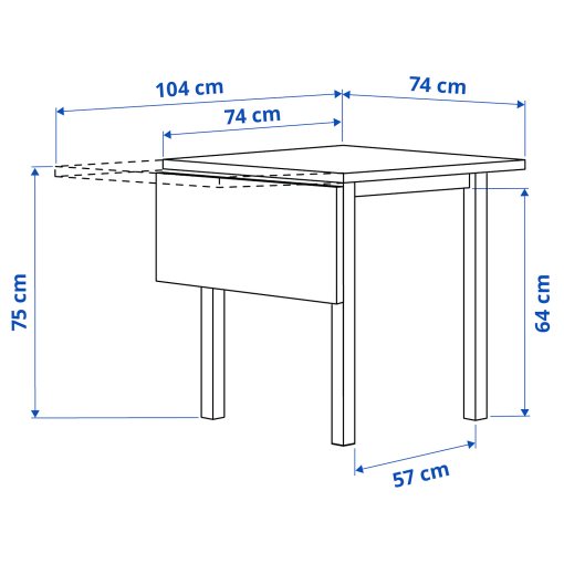 NORDVIKEN/KATTIL, table and 2 chairs, 74/104x74 cm, 694.288.58