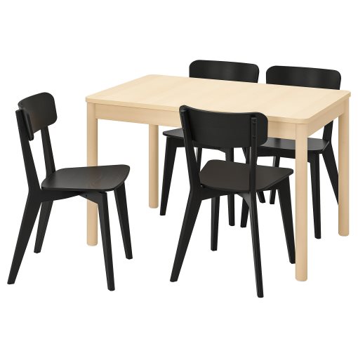 RONNINGE/LISABO, τραπέζι και 4 καρέκλες, 118/173 cm, 694.290.56