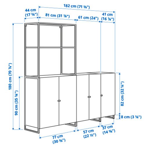 JOSTEIN, shelving unit with doors/in/outdoor, 182x44x180 cm, 694.372.97