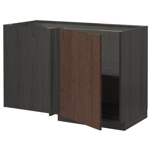 METOD, corner base cabinet with shelf, 128x68 cm, 694.548.28