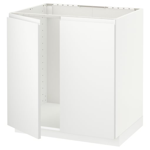 METOD, base cabinet for sink/2 doors, 80x60 cm, 694.589.92