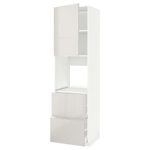 METOD, high cabinet for oven with door/2 fronts/2 high drawers, 60x60x220 cm, 694.634.89