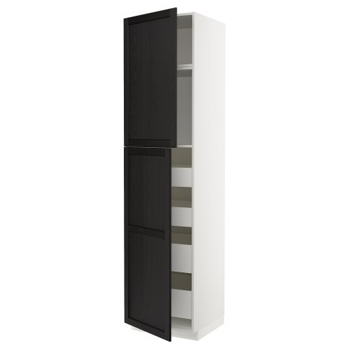 METOD, high cabinet with 2 doors/4 drawers, 60x60x240 cm, 694.693.73