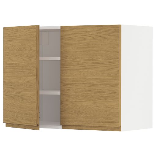 METOD, wall cabinet with shelves/2 doors, 80x60 cm, 695.389.08