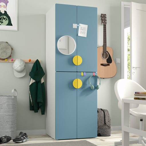 SMASTAD/PLATSA, wardrobe with 2 clothes rails, 60x57x181 cm, 695.465.31