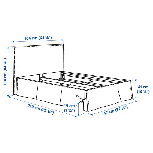 TÄRNKULLEN, upholstered bed frame, 140x200 cm, 695.692.21