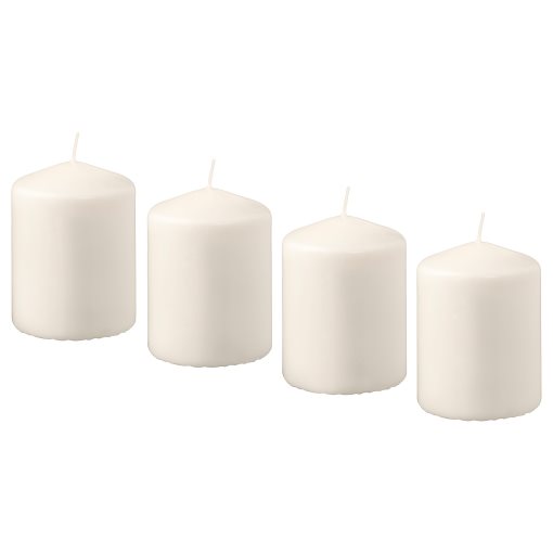 HEMSJÖ, unscented block candle, 4 pack, 701.242.62