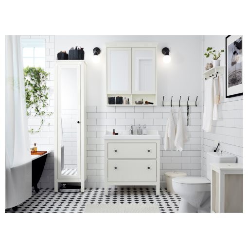 HEMNES, ψηλό ντουλάπι με πόρτα καθρέφτη, 702.176.85