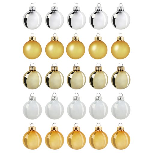 VINTER 2020, decoration bauble/glass 25 pack, 3.5 cm, 704.751.65