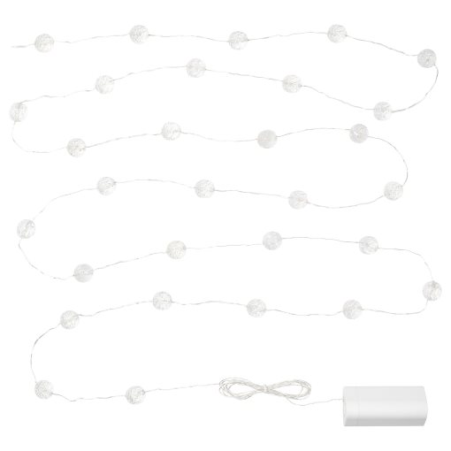 STRÅLA, lighting chain with built-in LED light source/30 lights//iceball/battery-operated, 705.626.81
